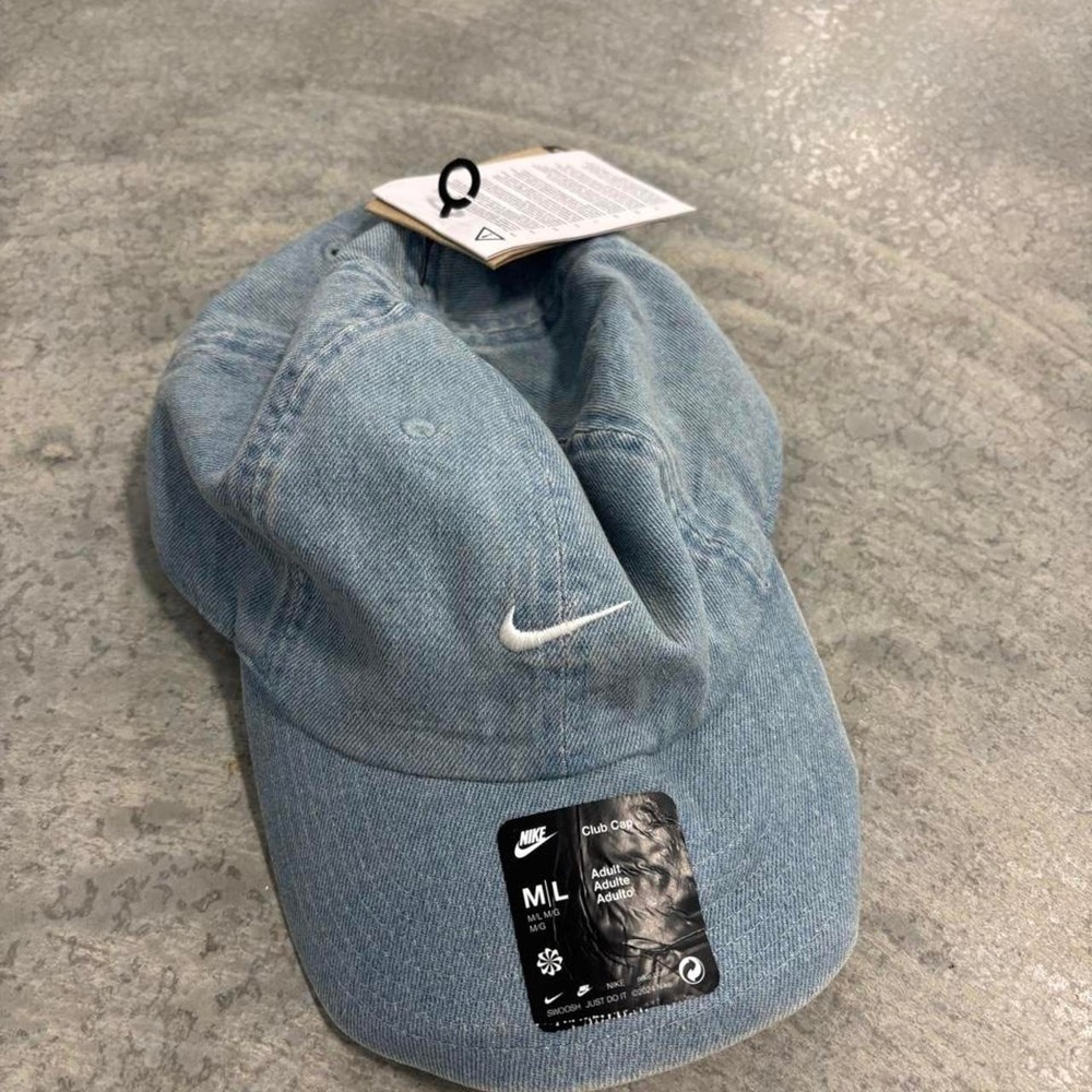 Nike Blue Denim Cap M/L New With Tags Defective Warped Shape